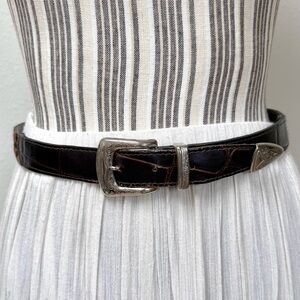 Vintage Leather Leopard Hair Belt Western Buckle Cowhide Animal Print Boho Y2K